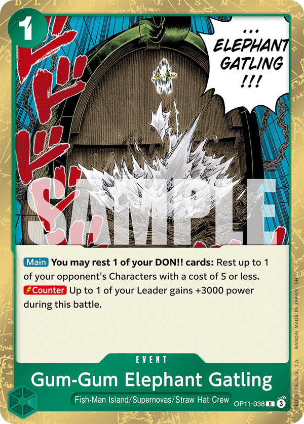 Vue agrandie de Gum-Gum Elephant Gatling, carte OP11-038