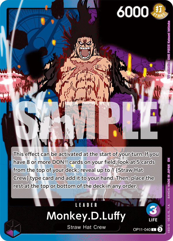 Vue agrandie de Monkey.D.Luffy, carte OP11-040