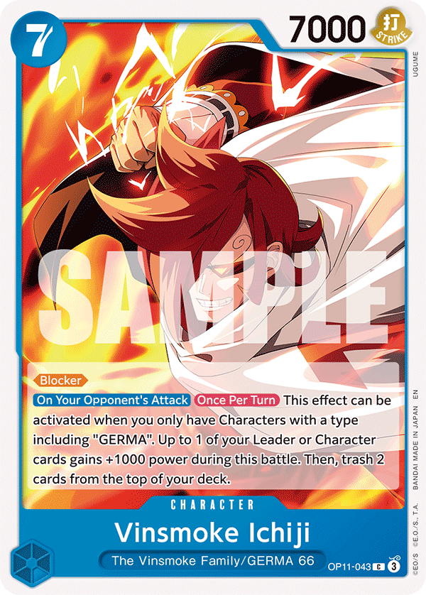Vue agrandie de Vinsmoke Ichiji, carte OP11-043