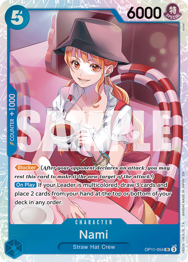 Vue agrandie de Nami, carte OP11-054