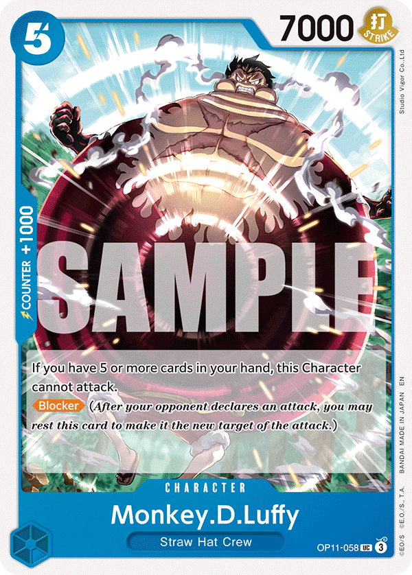 Vue agrandie de Monkey.D.Luffy, carte OP11-058