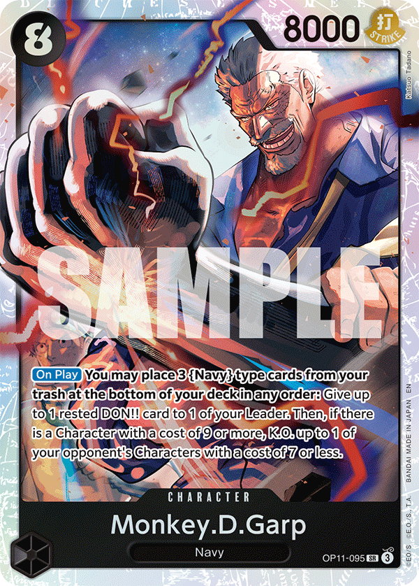 Vue agrandie de Monkey.D.Garp, carte OP11-095