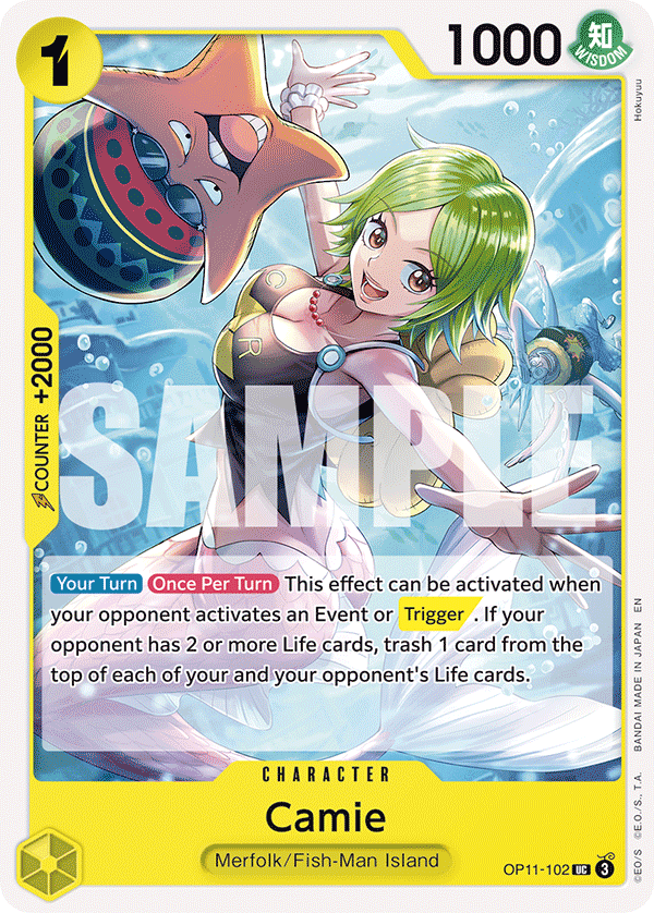 Vue agrandie de Camie, carte OP11-102