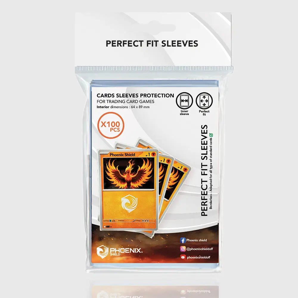 Phoenix Shield – 100 Sleeves Perfect Fit – 64x89mm - Poke-Geek