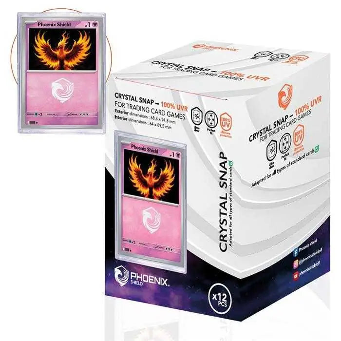Lot de 12 protections rigides Mini Snap Phoenix Shield inclus dans le pack Pokémon