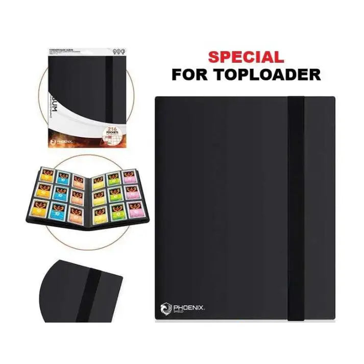 Phoenix Shield – Album Flex Toploader 9 Pockets / 12 Pages Noir - Poke-Geek