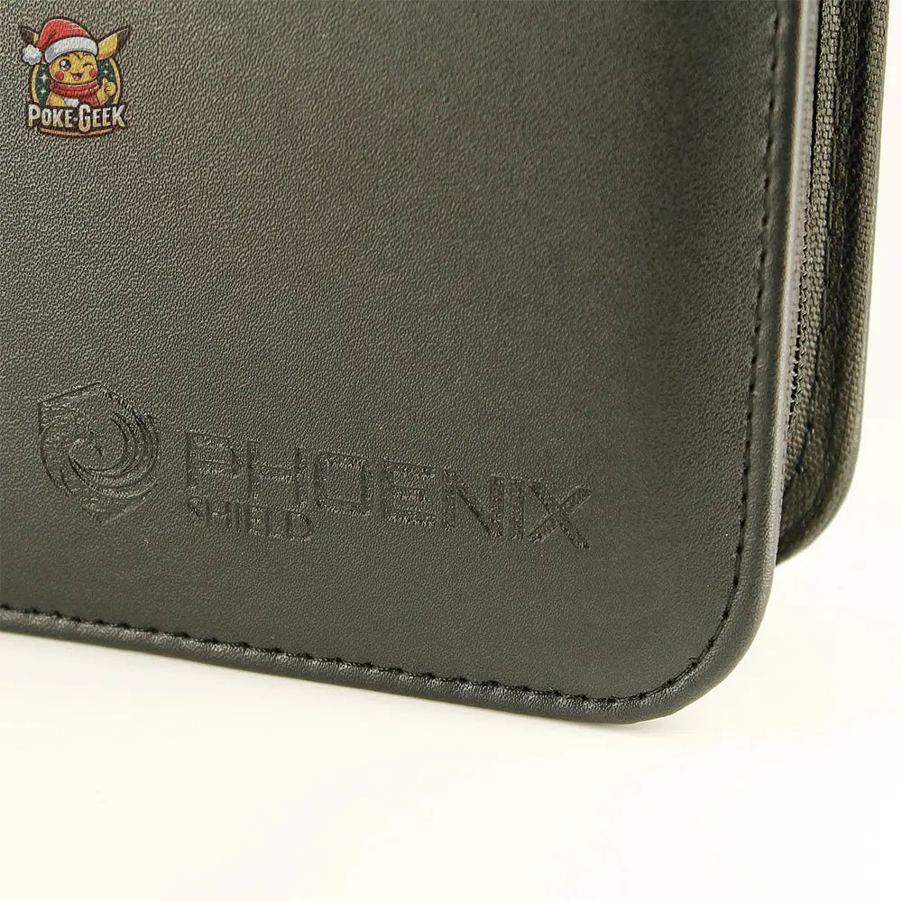 Phoenix Shield – Classeur 9-Pockets Premium Zipper Album 360 cartes – Noir - Poke-Geek
