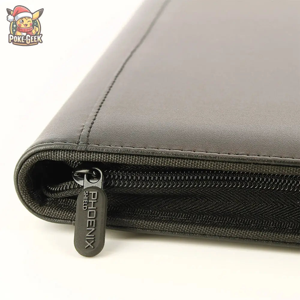 Phoenix Shield – Classeur 9-Pockets Premium Zipper Album 360 cartes – Noir - Poke-Geek
