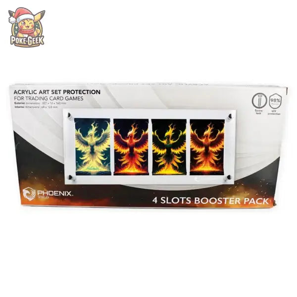 Phoenix Shield – Présentoir Acrylique 4-Slots – Boosters Pokémon - Poke-Geek