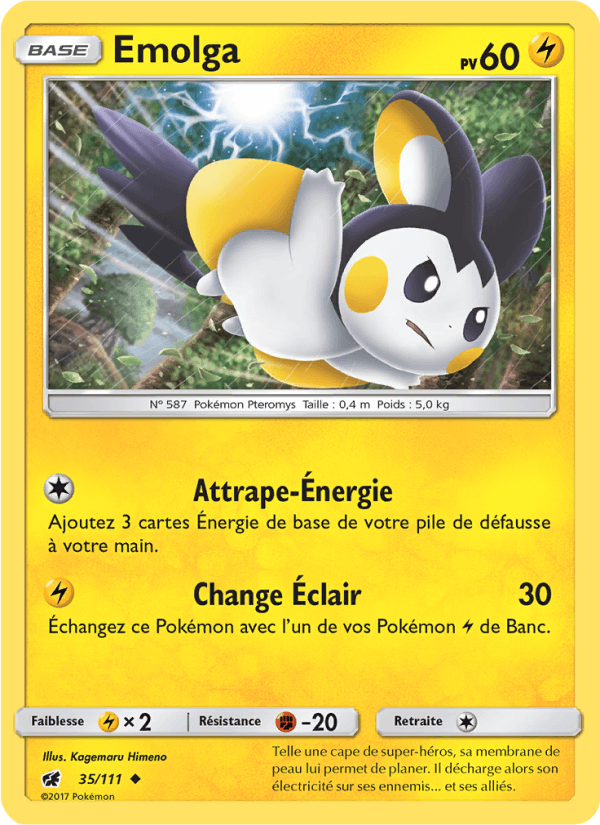 Emolga 35/111 — SL4 – Invasion Carmin — Carte Pokémon française
