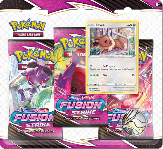 Pokemon 3 Pack Blister SWSH08 Sword and Shield Fusion Strike : Eevee