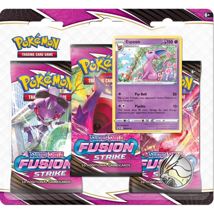 Pokemon 3 Pack Blister SWSH08 Sword and Shield Fusion Strike : Espeon