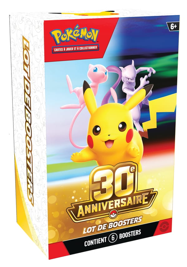 Bundle Pokémon 30e anniversaire français contenant six boosters