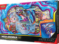 Coffret Pokémon Collection Premium Méga-Amphinobi-ex en anglais avec 8 boosters, deux cartes promo et un sticker
