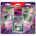 Duo Pack Pokémon français : deux boosters Chaos Ascendant et Nuit Noire, cartes Ectoplasma, Marshadow et Mimiqui de la Team Rocket, et une pièce Méga-Ectoplasma