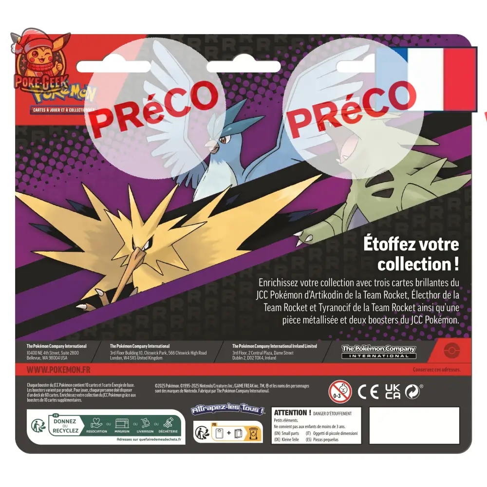 Pokémon – Duopack Team Rocket – Artikodin / Électhor / Tyranocif (FR)