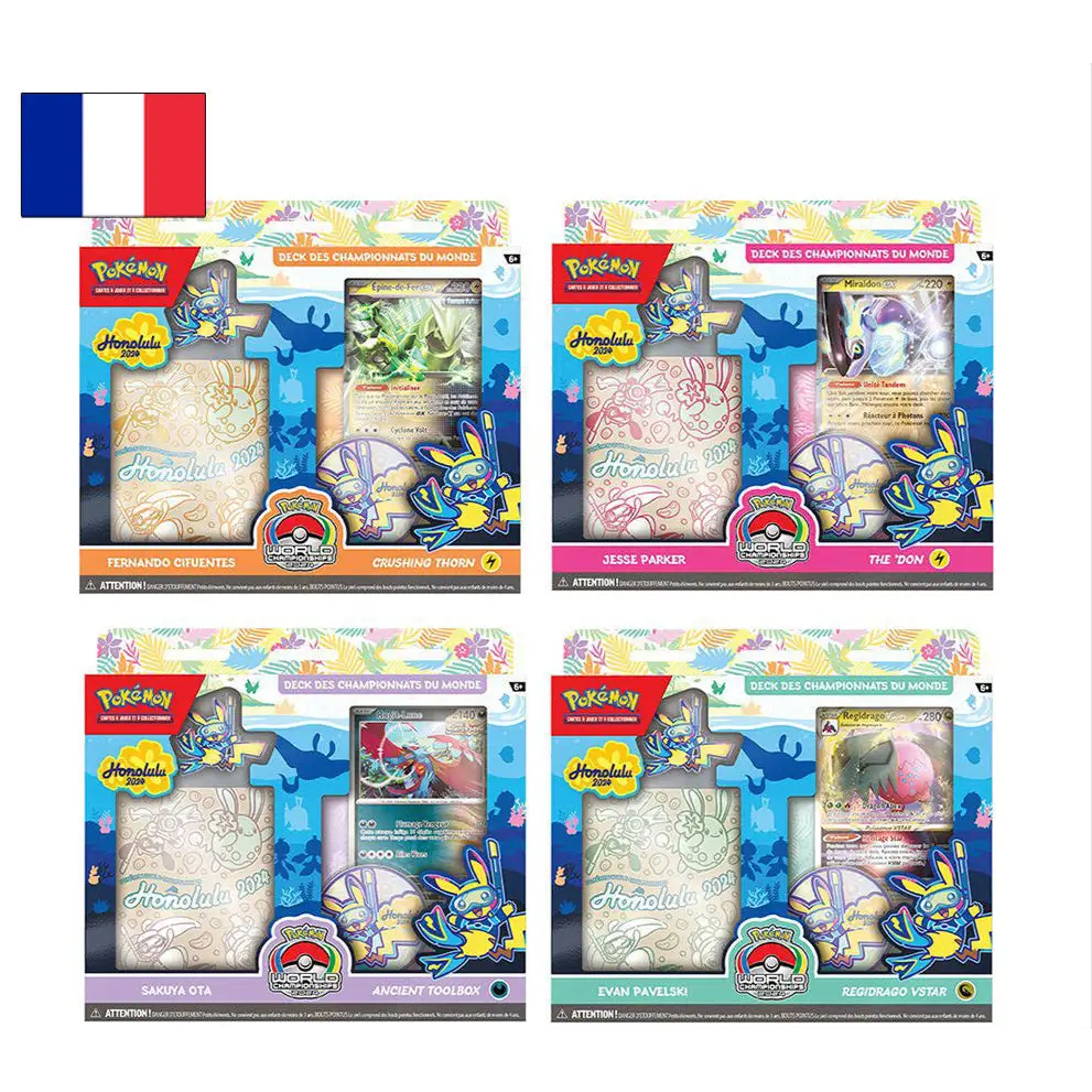 Pokémon - Lot de 4 Decks des Championnats du Monde : Honolulu 2024 (FR) - Poke-Geek