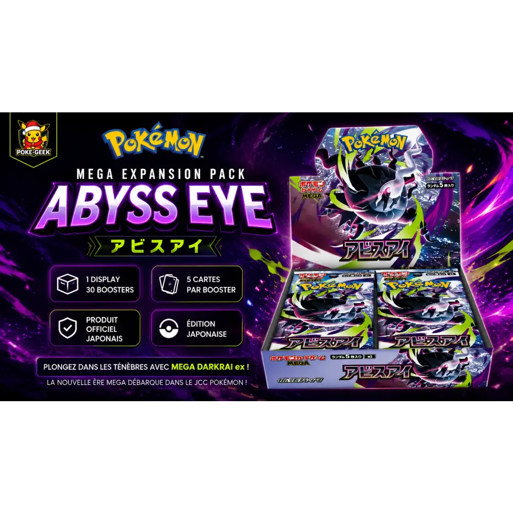 Pokémon TCG – MEGA Expansion Pack Abyss Eye – Display Japonais 30 Boosters - Poke-Geek