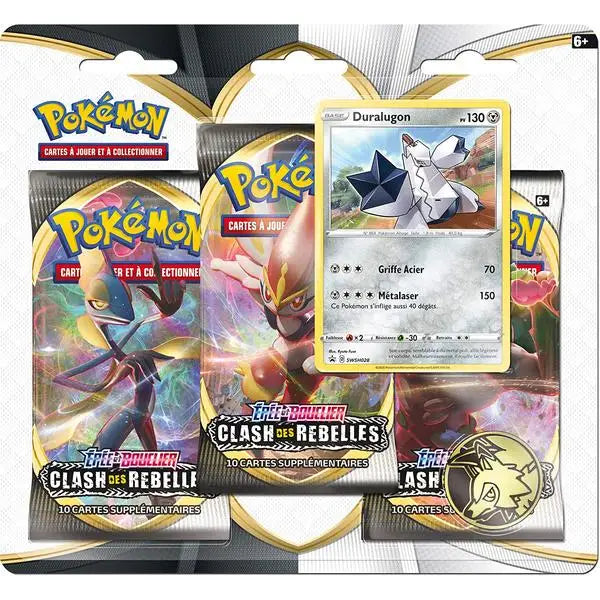 Pokémon – Tripack 3 Boosters EB02 – Clash des Rebelles – Duralugon – Français - Poke-Geek