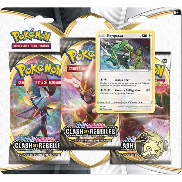 Pokémon – Tripack 3 Boosters EB02 – Clash des Rebelles – Rayquaza – Français - Poke-Geek