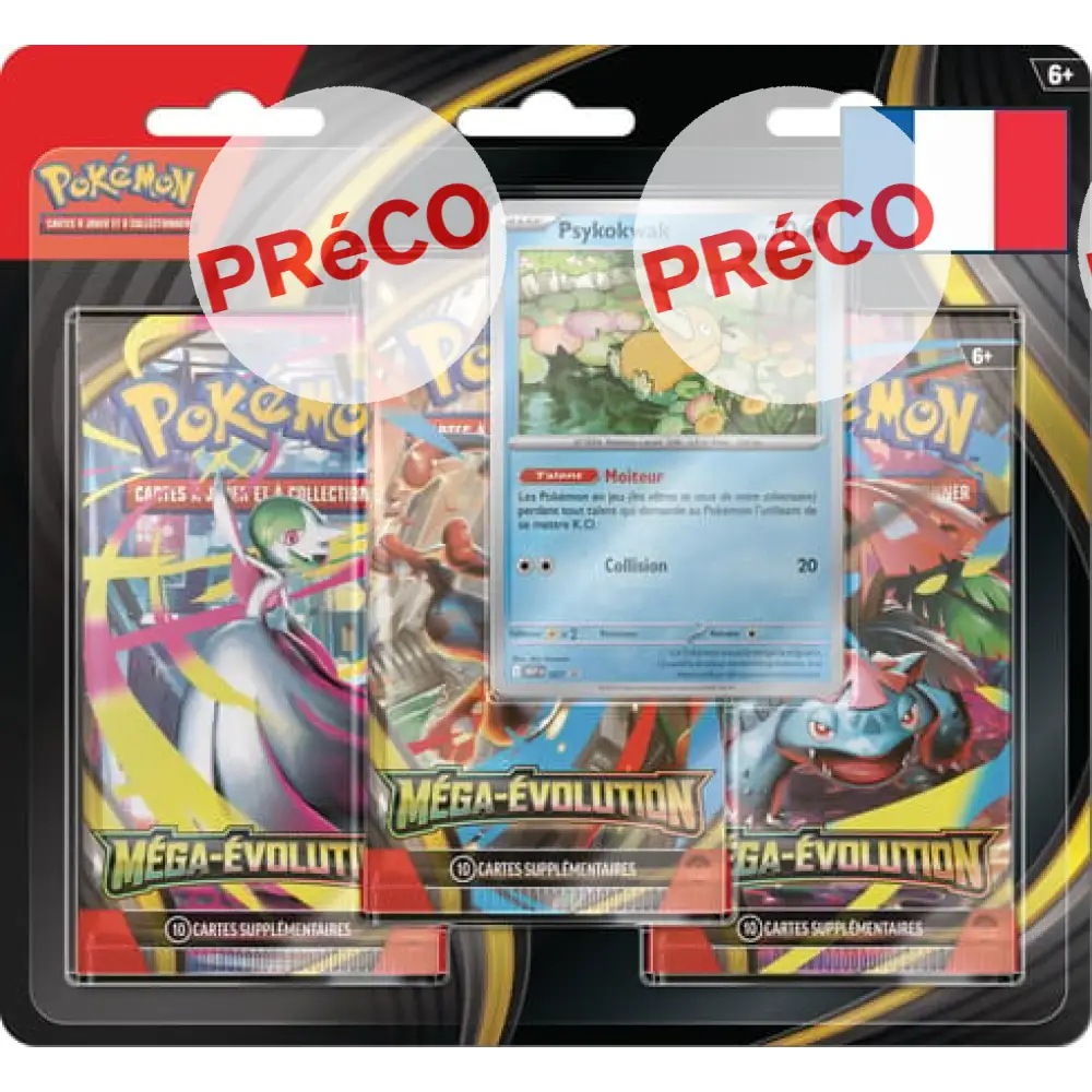 Pokémon – Tripack Méga Évolution – M1L – Akwakwak ou Psykokwak (FR) Psykokwak