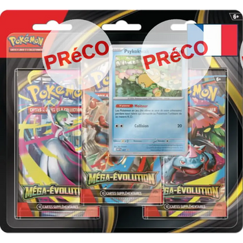 Pokémon – Tripack Méga Évolution – ME01  – Akwakwak ou Psykokwak (FR) MAX 1 TRIPACK DE CHAQUE / PERSONNE