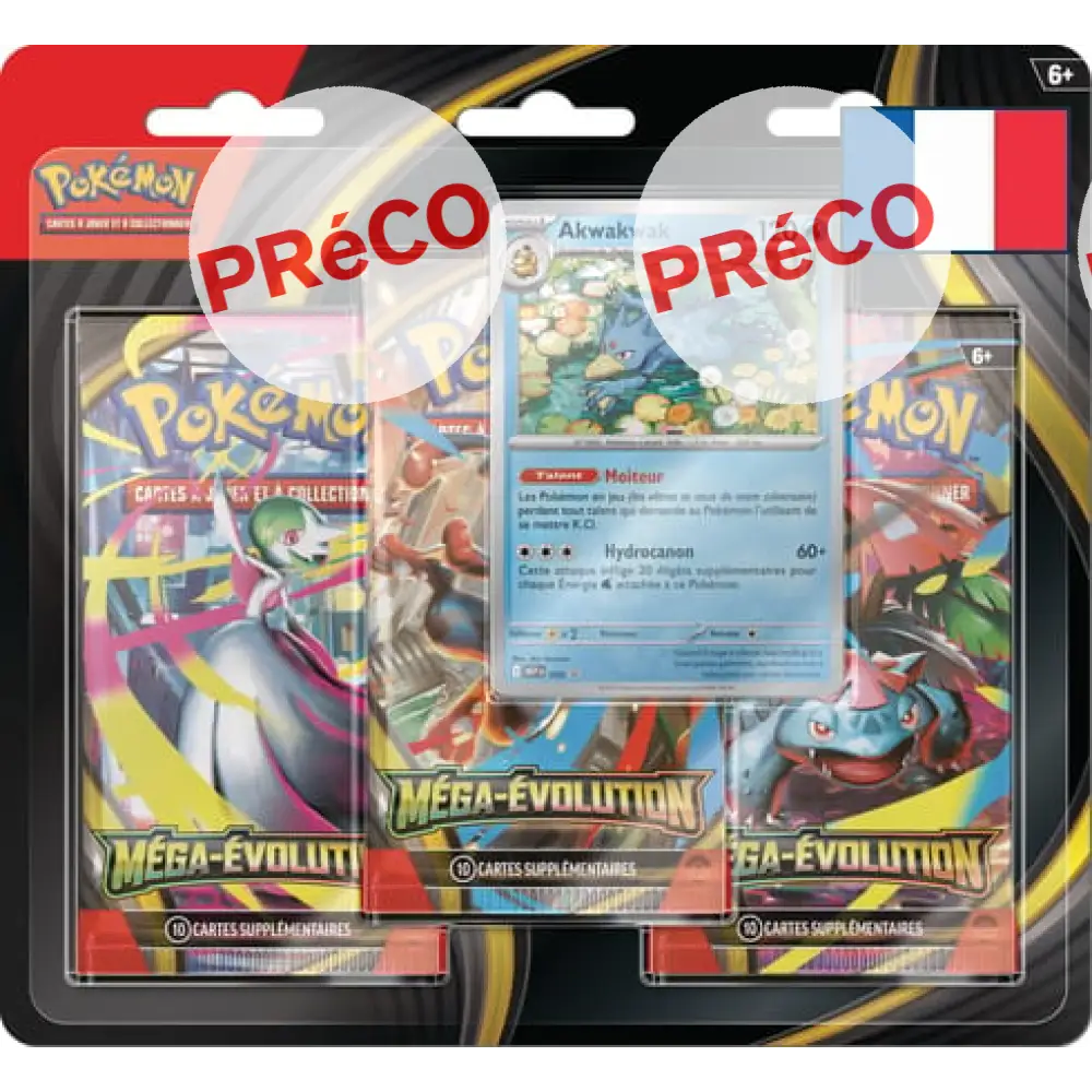 Pokémon – Tripack Méga Évolution – M1L – Akwakwak ou Psykokwak (FR) Akwakwak