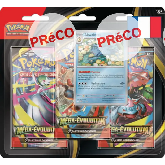 Pokémon – Tripack Méga Évolution – ME01  – Akwakwak ou Psykokwak (FR) MAX 1 TRIPACK DE CHAQUE / PERSONNE