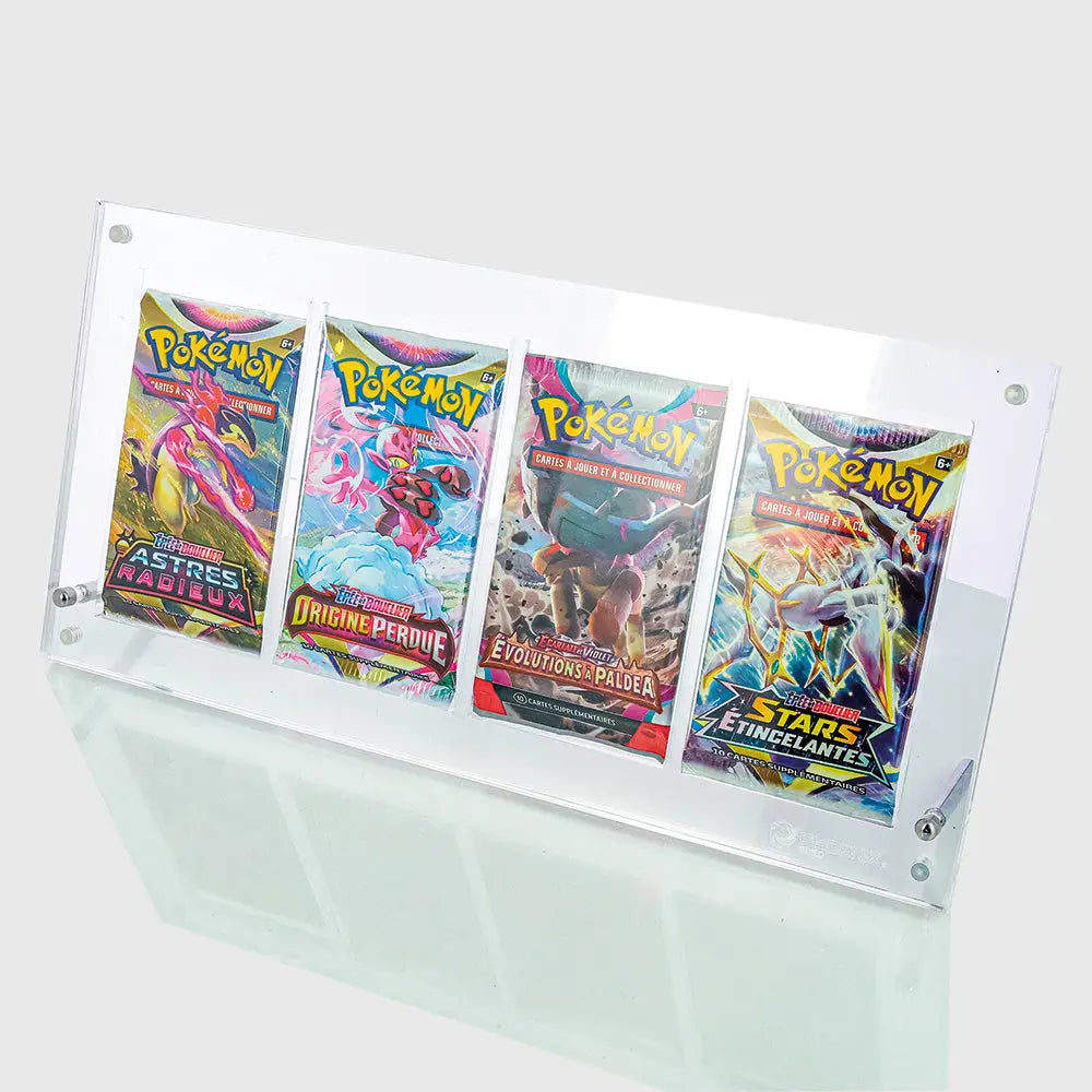 Protection Acrylique 4 Slots – Présentoir Transparent pour Boosters Pokémon