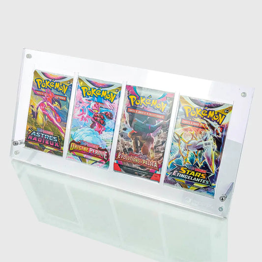 Protection Acrylique 4-Slots – Présentoir Transparent pour Boosters Pokémon