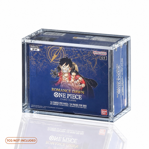Protection acrylique Phoenix Shield avec display One Piece anglais présenté à titre illustratif