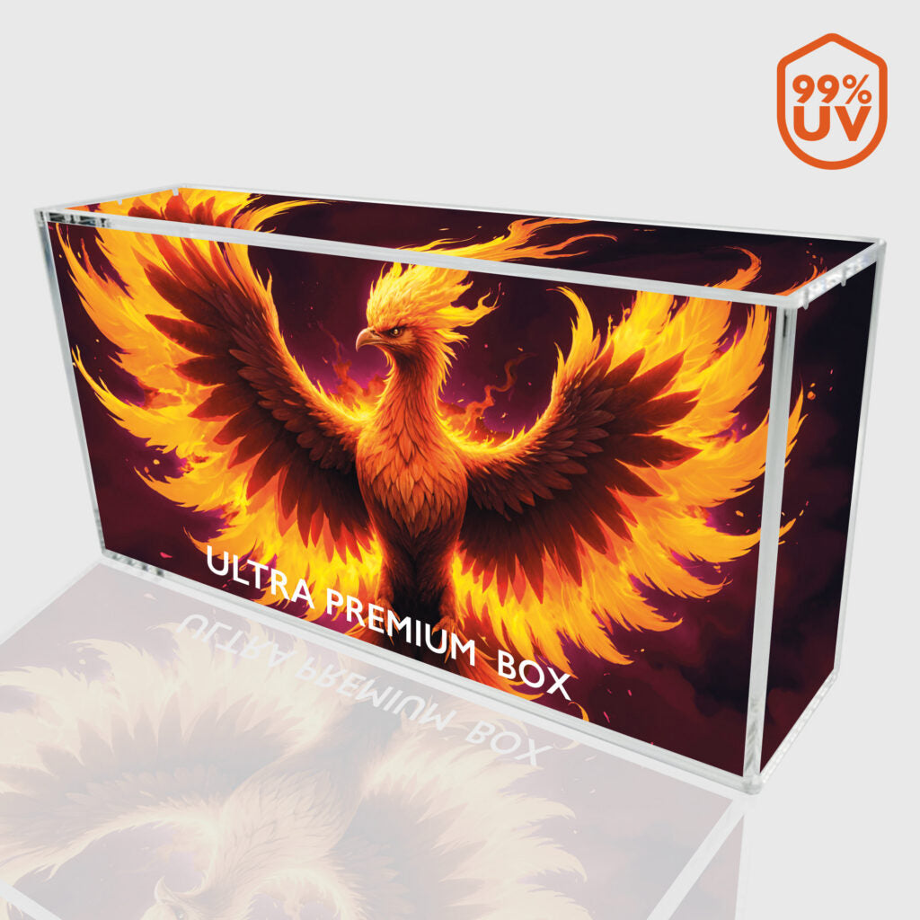 Protection acrylique Phoenix Shield vide pour coffret UPC Pokémon 151 et Dracaufeu 2025