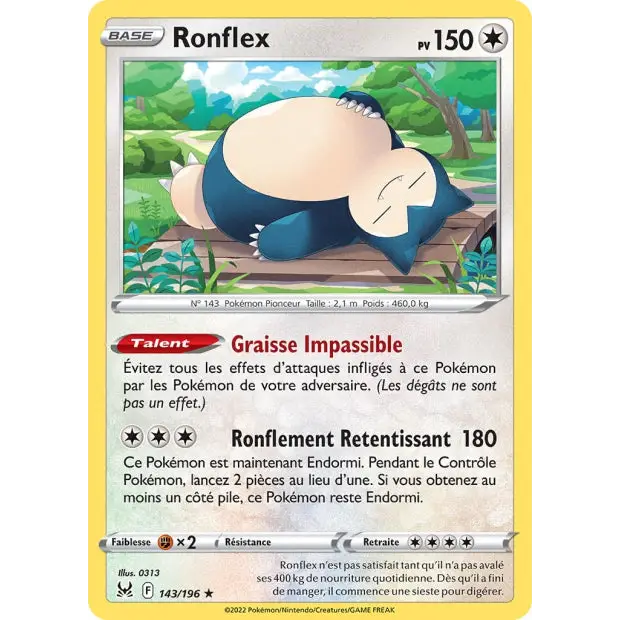 Ronflex - EB Origine Perdue - 143/196 - Poke-Geek