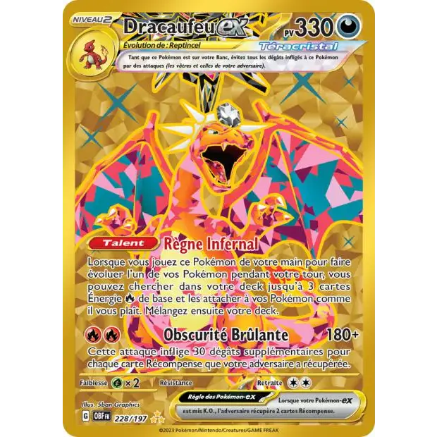 Secrete - Pokemon - Flammes Obsidiennes - Dracaufeu ex 228/197