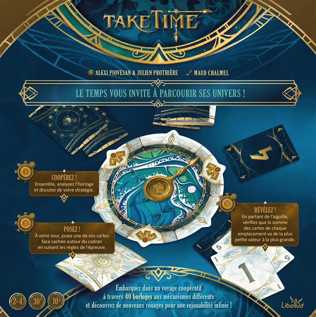 Take Time – dos de la boîte française