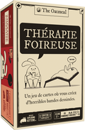 Boîte de Thérapie Foireuse en français, vue en perspective, avec deux lapins en séance de thérapie.