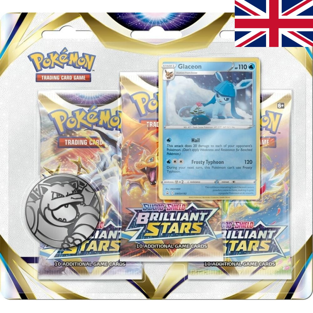 Tripack 3 Boosters - EB09 - Sword and Shield 9 - Brilliant Stars : Glaceon - Poke-Geek
