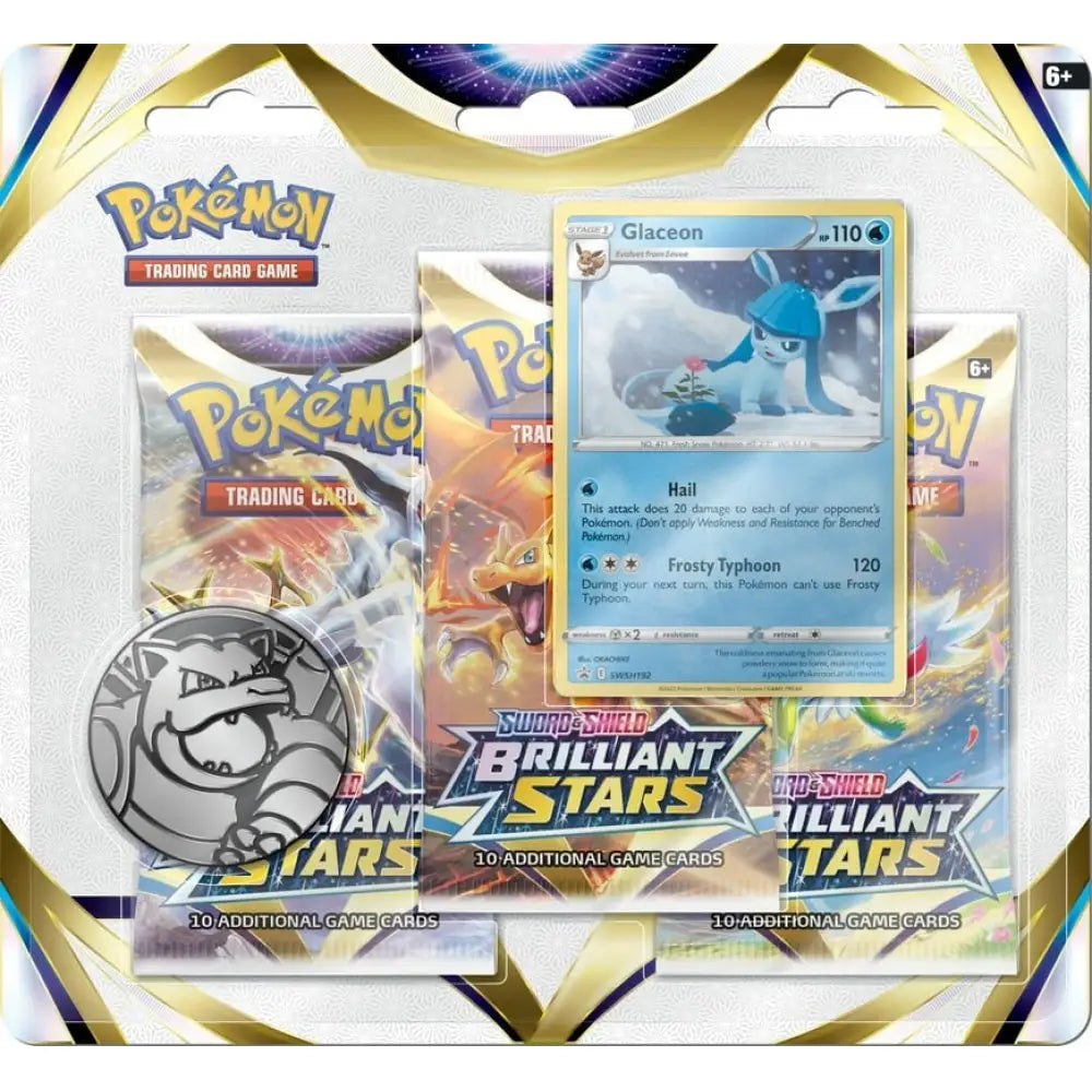Tripack 3 Boosters - EB09 - Sword and Shield 9 - Brilliant Stars : Glaceon - Poke-Geek