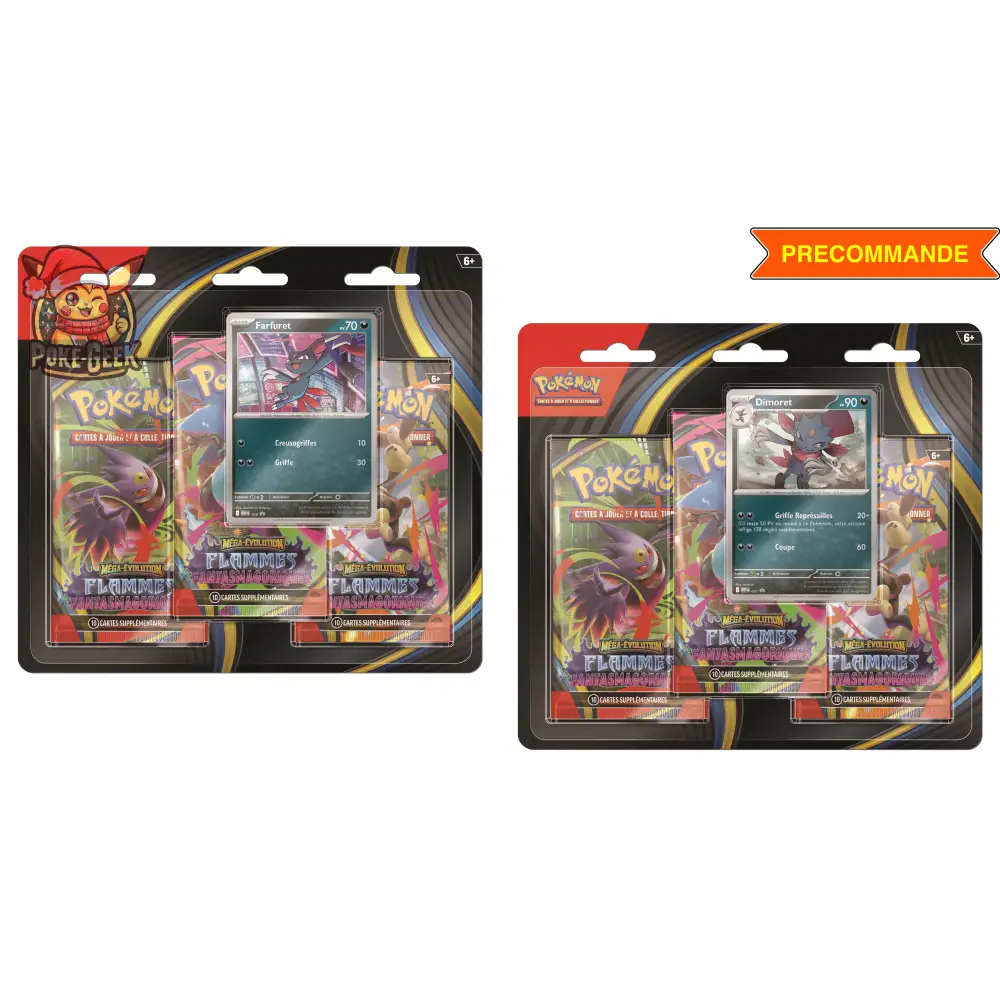 Tripack 3 Boosters ME02 Flammes Fantasmagoriques (Farfuret ou Dimoret) – Version FR