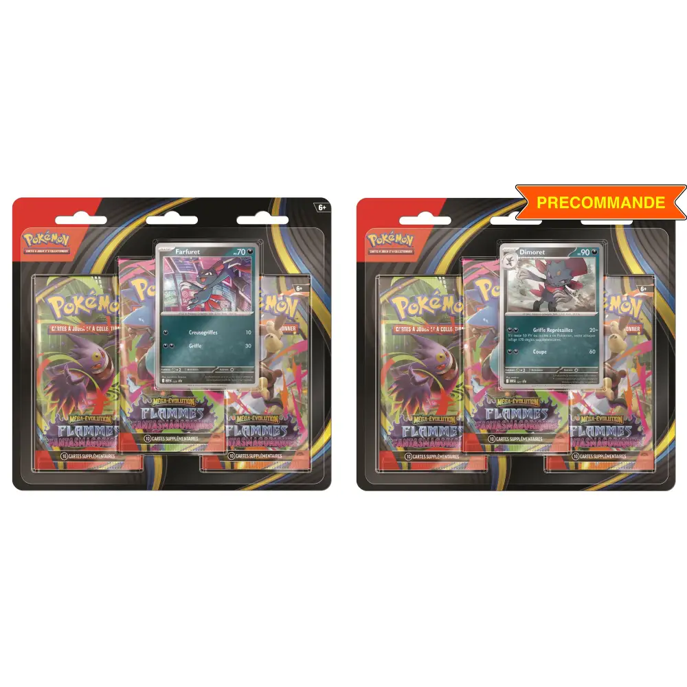 Tripack 3 Boosters ME02 Flammes Fantasmagoriques (Farfuret ou Dimoret) – Version FR