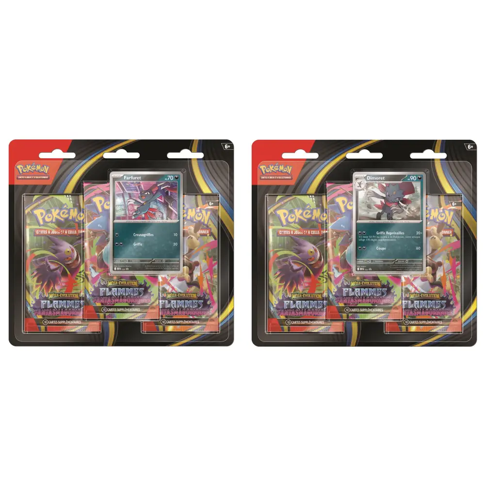 Tripack 3 Boosters ME02 Flammes Fantasmagoriques (Farfuret ou Dimoret) – Version FR - Poke-Geek