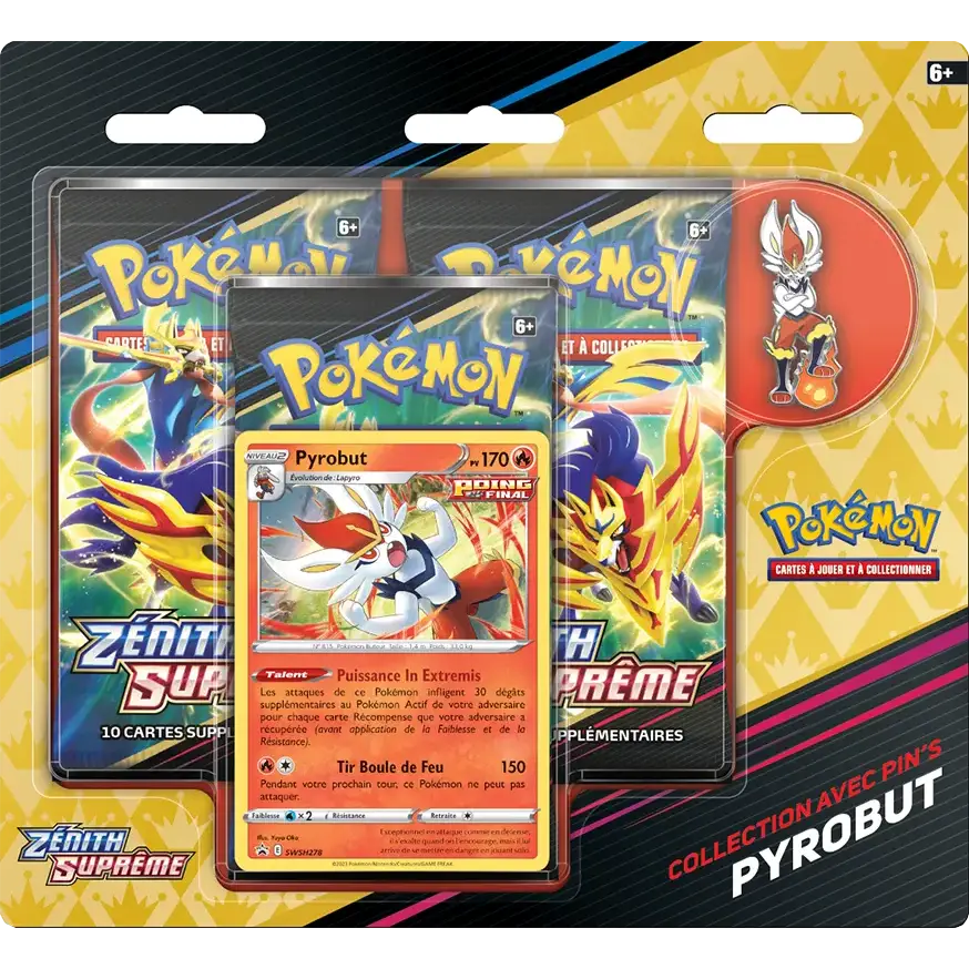 TRIPACK PIN'S PYROBUT ZENITH SUPREME EB12.5 - FR - Poke-Geek