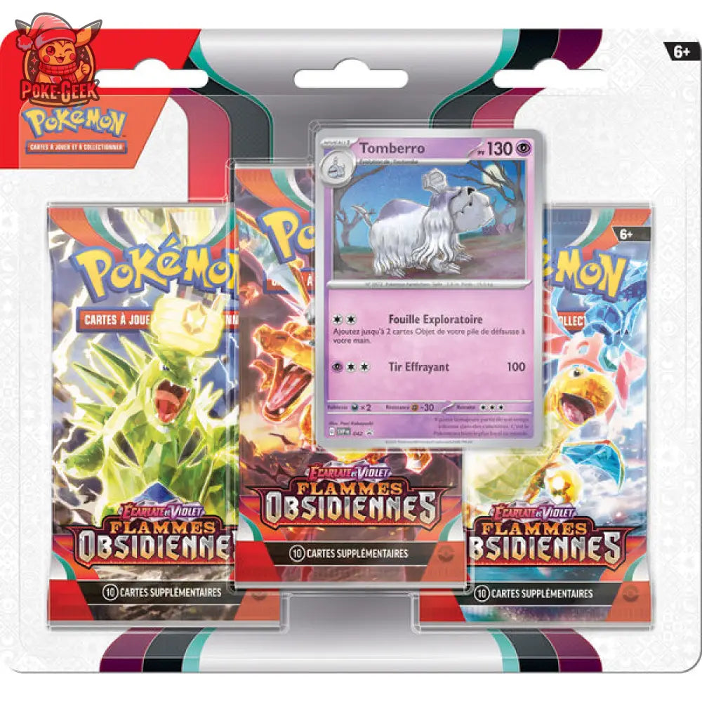 Tripack Pokémon Ev03 Flammes Obsidiennes - Fr