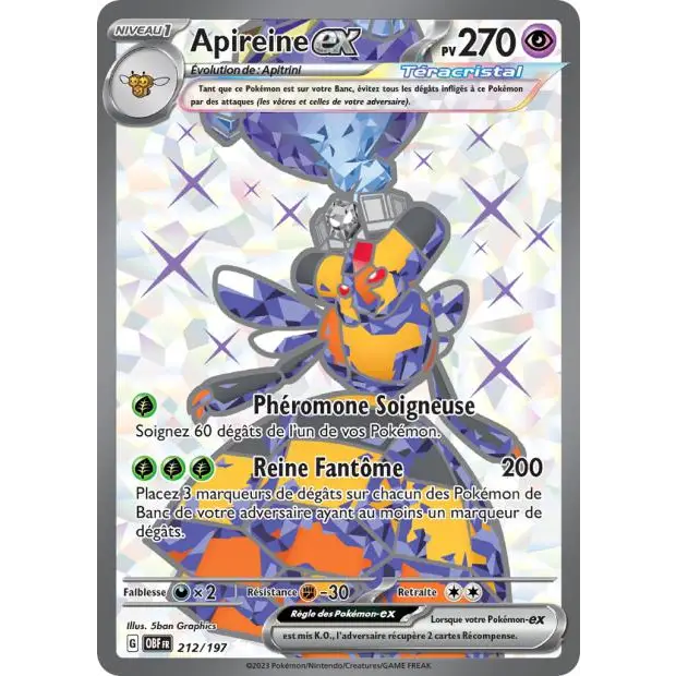 Ultra - Pokemon - Flammes Obsidiennes - Apireine ex 212/197