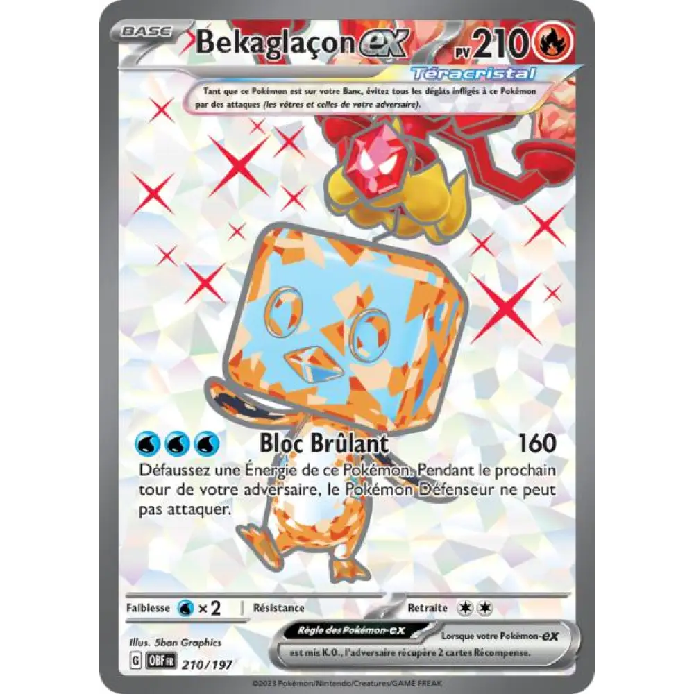 Ultra - Pokemon - Flammes Obsidiennes - Bekaglaçon ex 210/197 - Poke-Geek