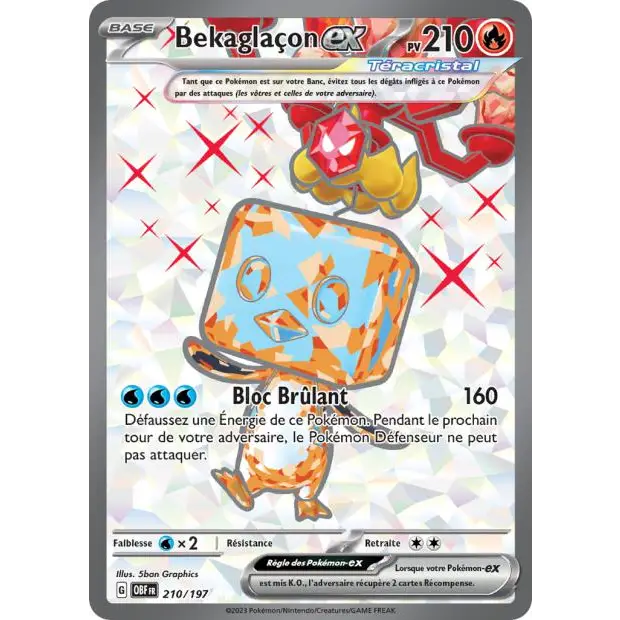 Ultra - Pokemon - Flammes Obsidiennes - Bekaglaçon ex 210/197