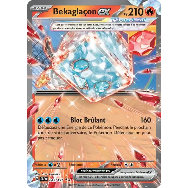 Ultra - Pokemon - Flammes Obsidiennes - Bekaglaçon ex 42/197