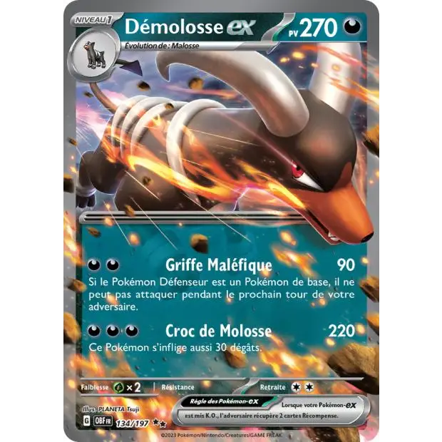 Ultra - Pokemon - Flammes Obsidiennes - Démolosse ex 134/197