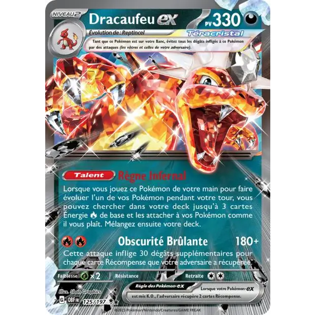 Ultra - Pokemon - Flammes Obsidiennes - Dracaufeu ex 125/197