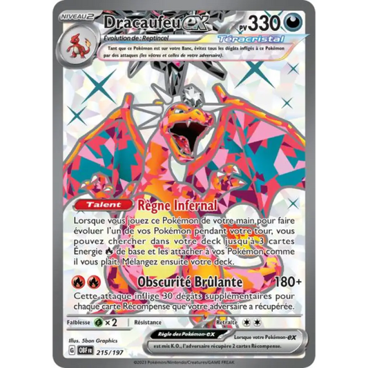 Ultra - Pokemon - Flammes Obsidiennes - Dracaufeu ex 215/197